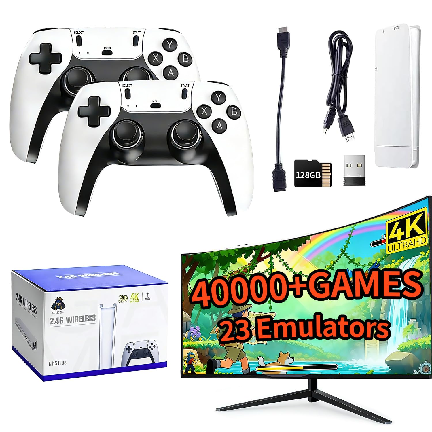Gaming Console Video Game - 2026 Retro Gaming Console, 4K HD