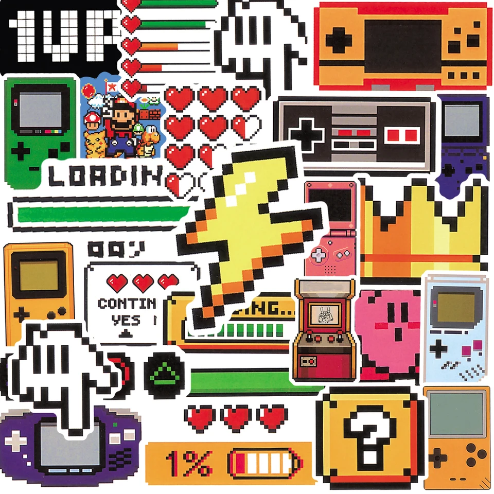 Gaming Console Retro - 50PCS Classic Gaming Console Cartoon Stickers