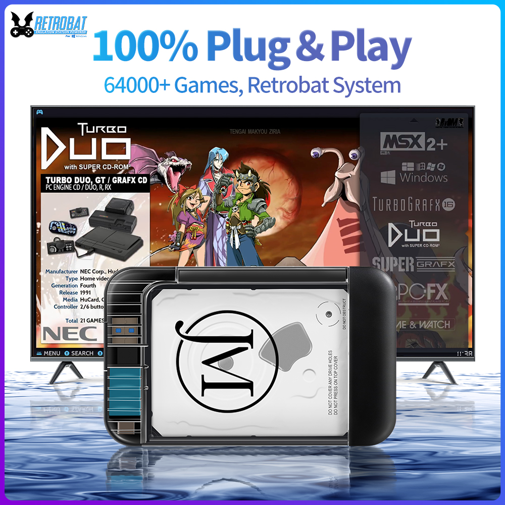 Gaming Console Video Game - RETROBAT Portable 500G Gaming HDD Consoles