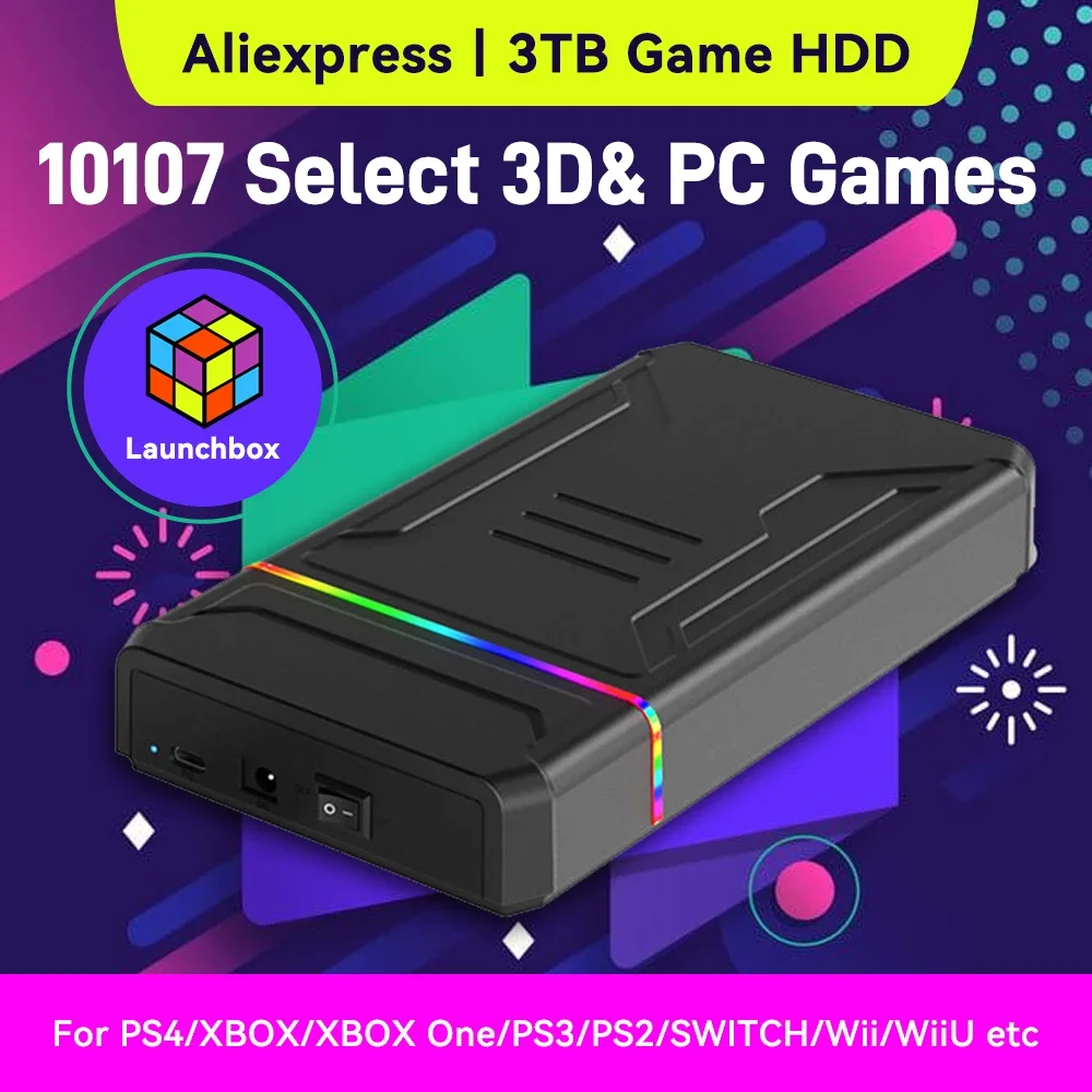 3TB Launchbox Portable Gaming  - مراجعة Gaming Console Video Game وسعره